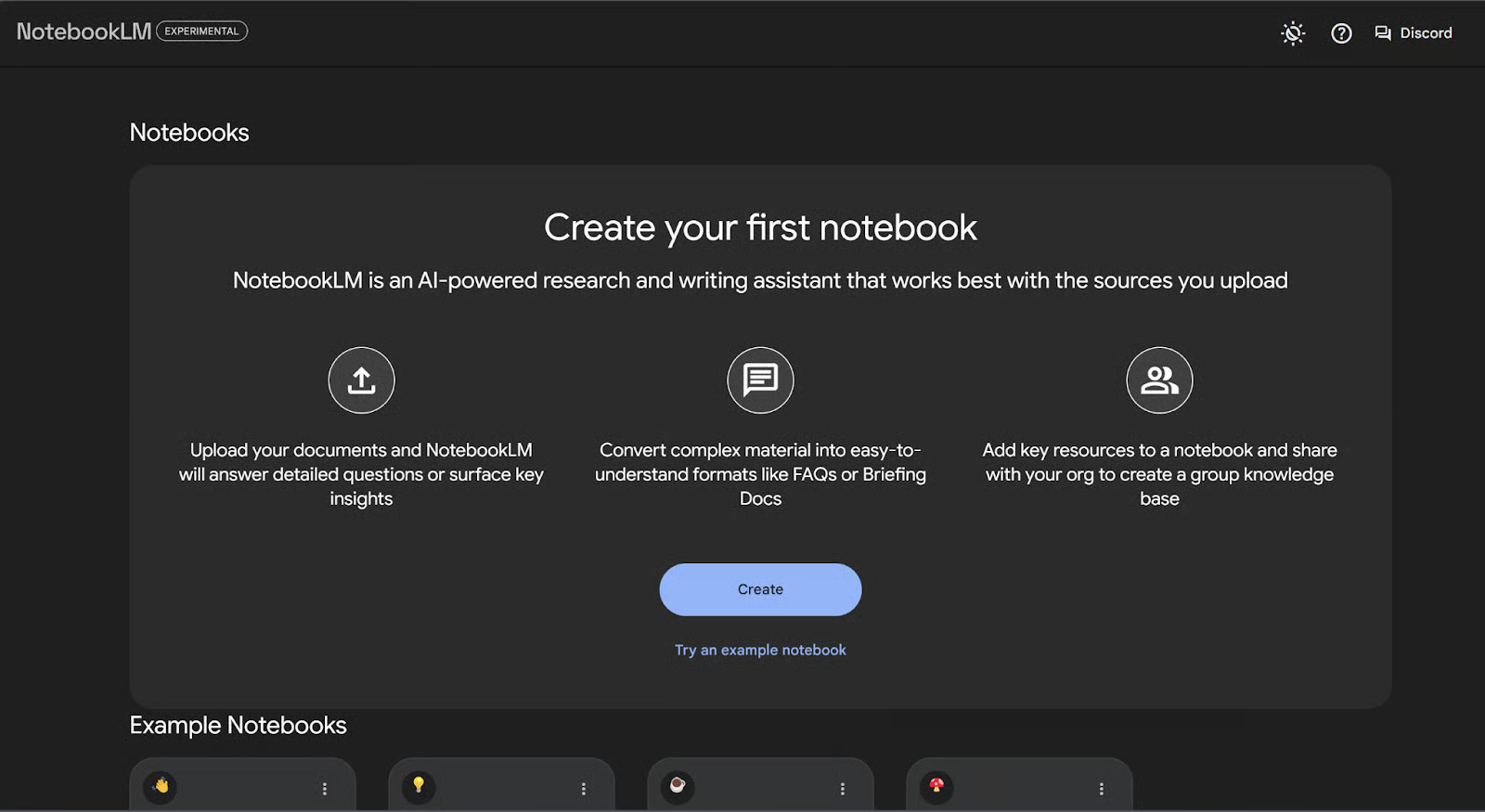 create a new Notebook